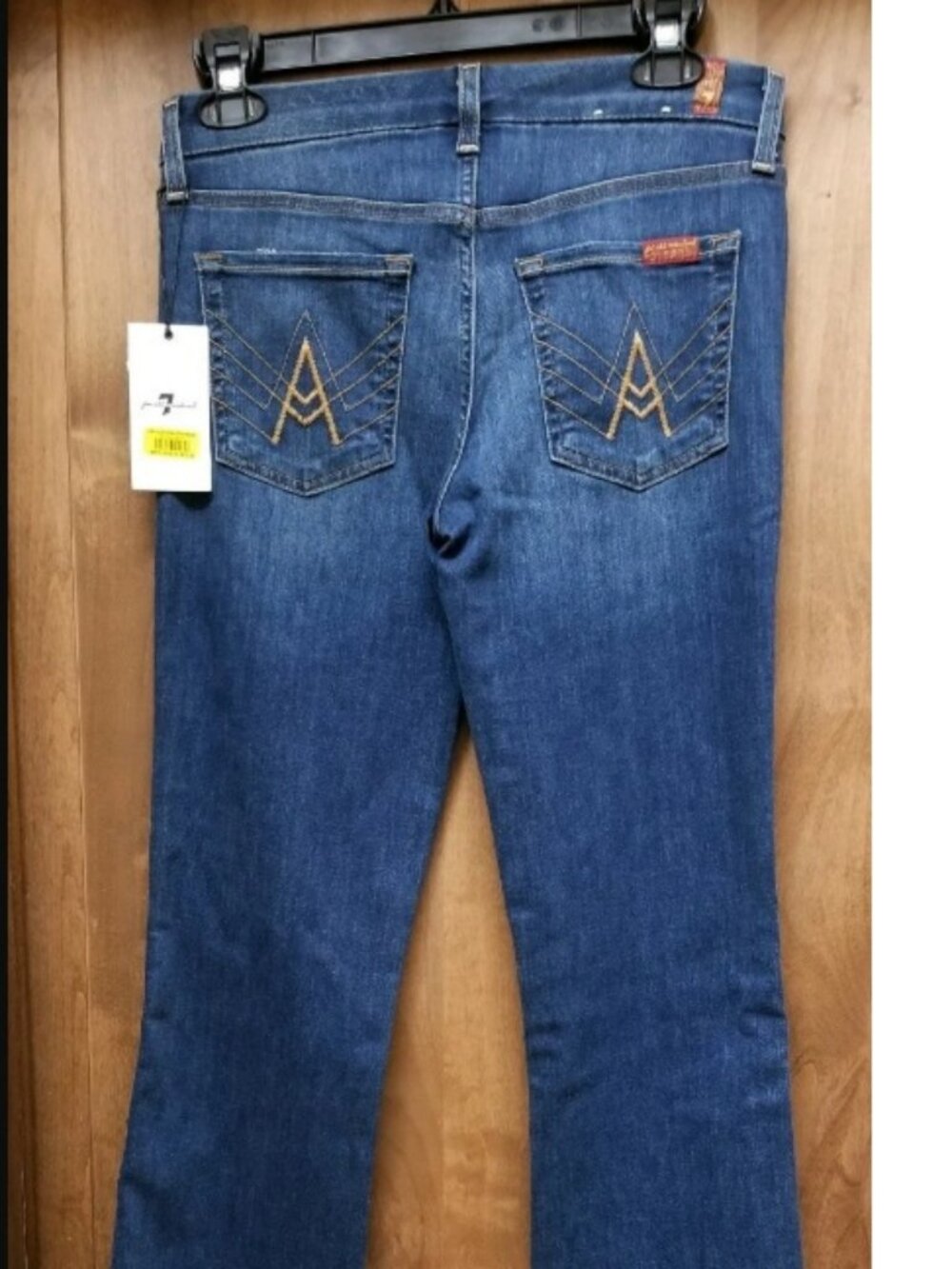 Authentic Womens 7 FOR ALL MANKIND A Pocket Flare Jeans Sz 27 NWT Med Wash